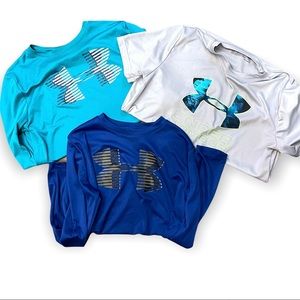 Bundle of 3 Under Armour headgear Boy Shirts Size YM